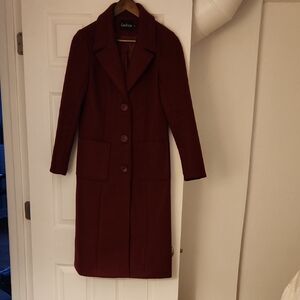 Chic Maroon Trench Coat by Chou Yatou